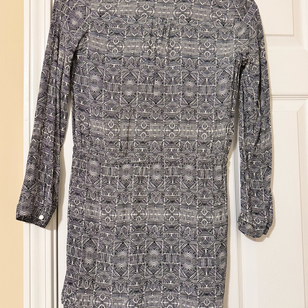 Mango Black and White Geometric Dress